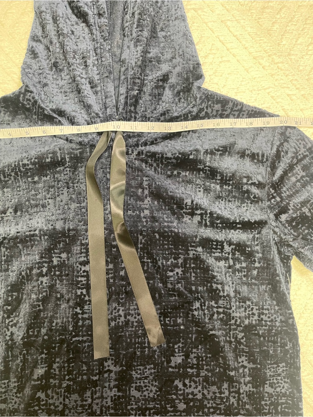 Gypsies & Moondust Navy Velvet T-Shirt Hoodie Size M - Picture 9 of 13